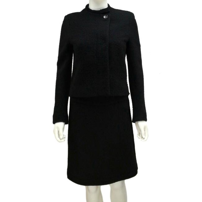 Fendi Black Wool and Cropped Jacket Skirt Suit 