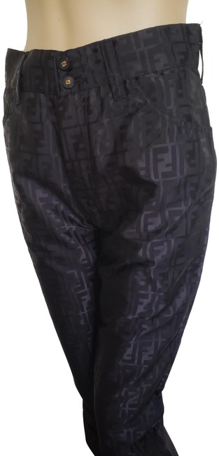 Fendi Black Zucca Monogram Print Pants