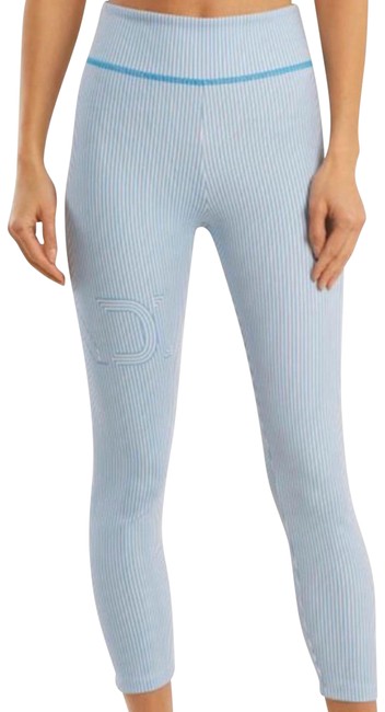 Fendi Blue and White Striped Athletic Leggings