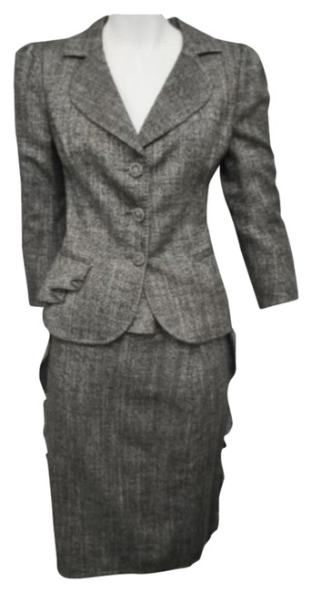 Fendi Brown 3 Front Buttons Blazer 2 Pc Skirt Suit