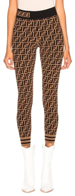 Fendi Brown and Black Logo Pants