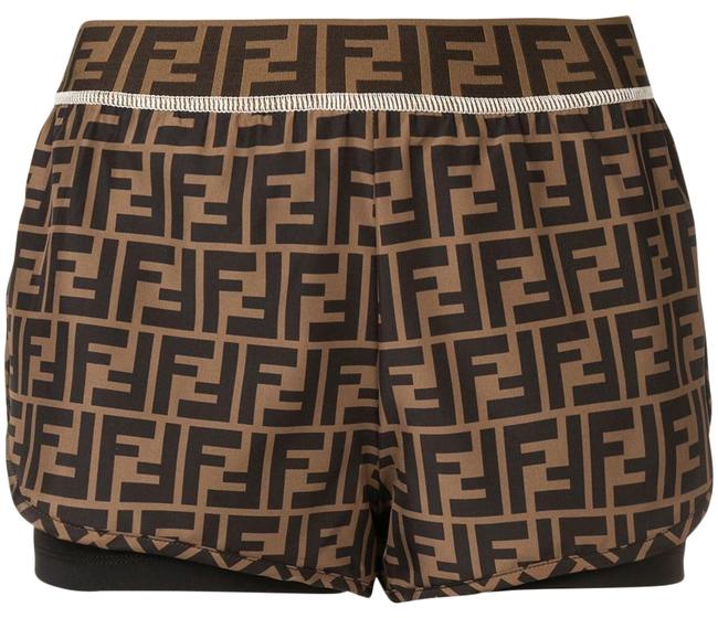 Fendi Brown Black Multicolor Zucca Logo Printed 44 It Shorts