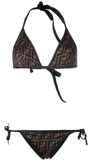Fendi Brown Logo Super Sexy It40 Bikini Set 