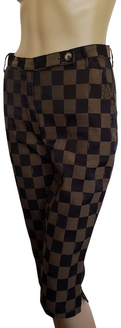 Fendi Brown Monogram Printed Mid rise Pants