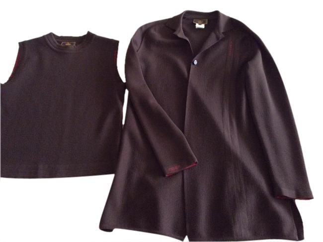 Fendi Brown Two Pieces Sweater Made In Italy Jacket 
