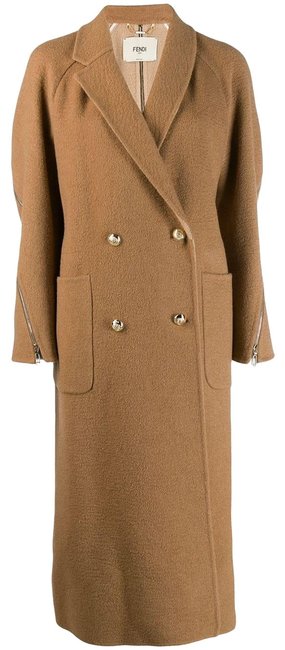 Fendi Brown XS Spk New Double Breasted Coat