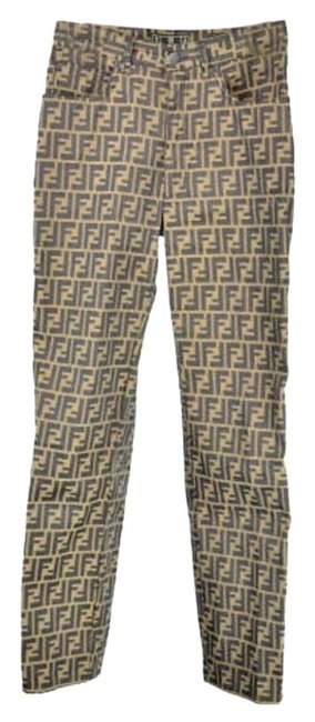 Fendi Brown Zucca Jacquard Pants