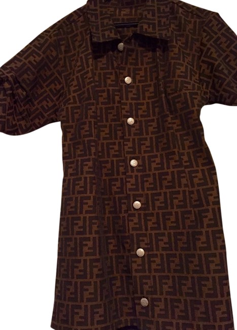 Fendi BrownBlack Vintage Mini Night Out Dress