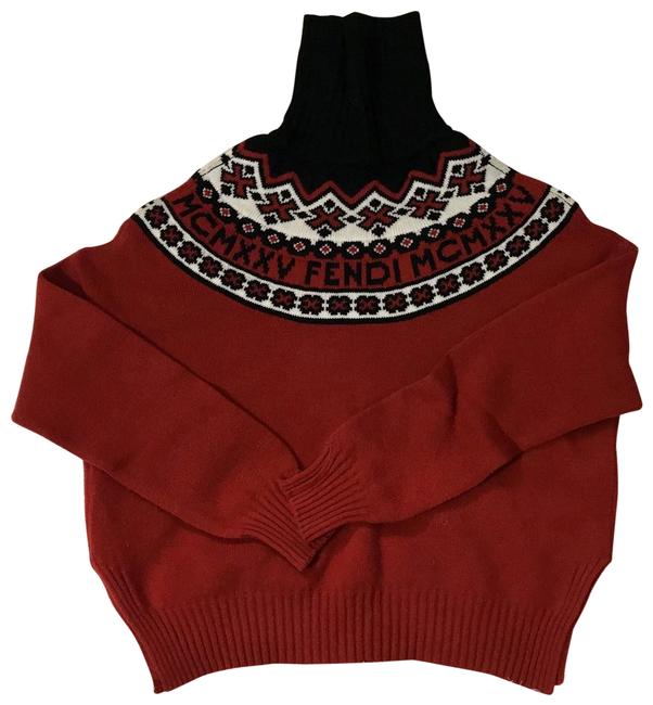Fendi Burgundy Black Sweater