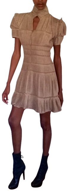 Fendi Champagne Above Knee Cocktail Dress