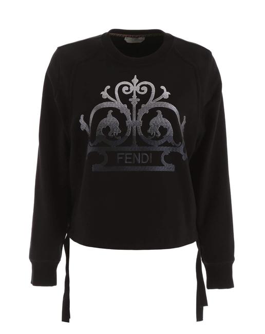 Fendi Cr New Cropped Sweatshirt M Black Sweater