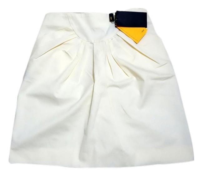 Fendi Cream Yellow Structured Mini Skirt