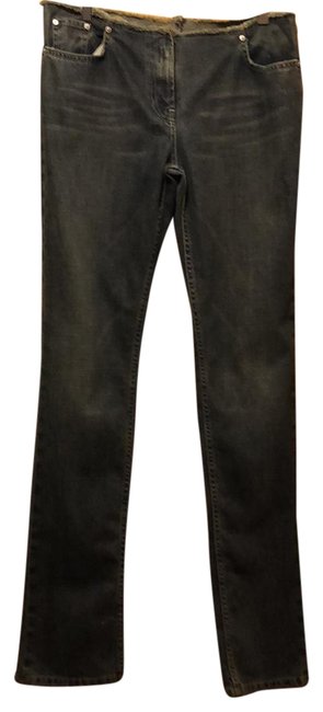 Fendi Denim Dark Rinse Distress Straight Leg Jeans