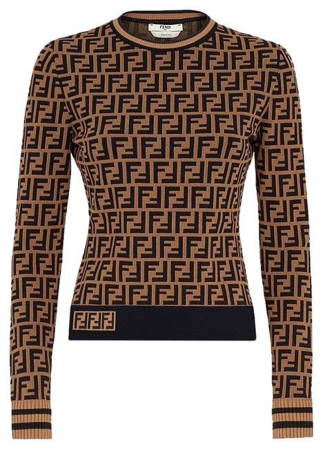 Fendi Ff Motif Brown Sweater