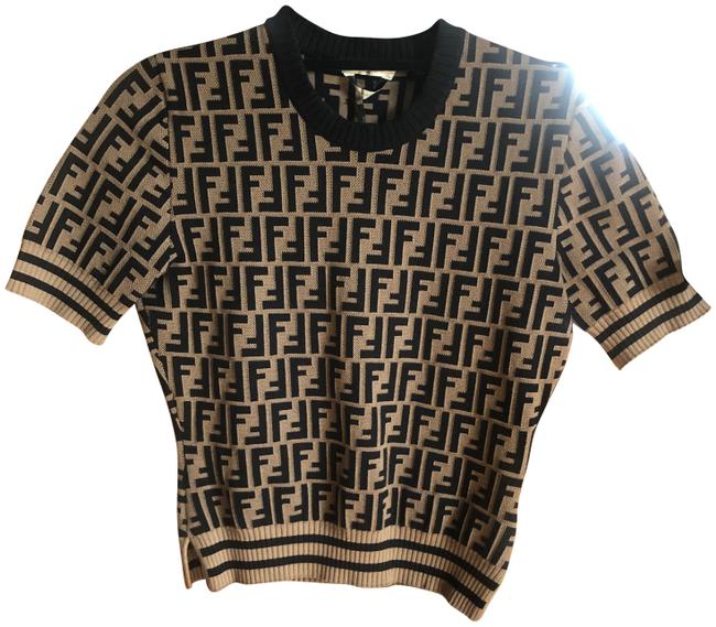 Fendi Ff Viscose Tabaco and Black Sweater