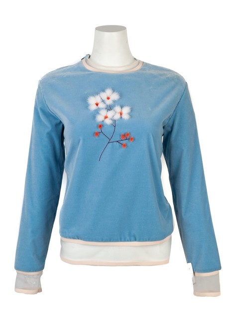 Fendi Fs672389xf05cp42 Blue Sweater