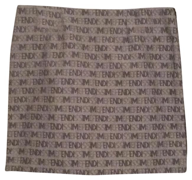 Fendi Gray Logo Short Skirt