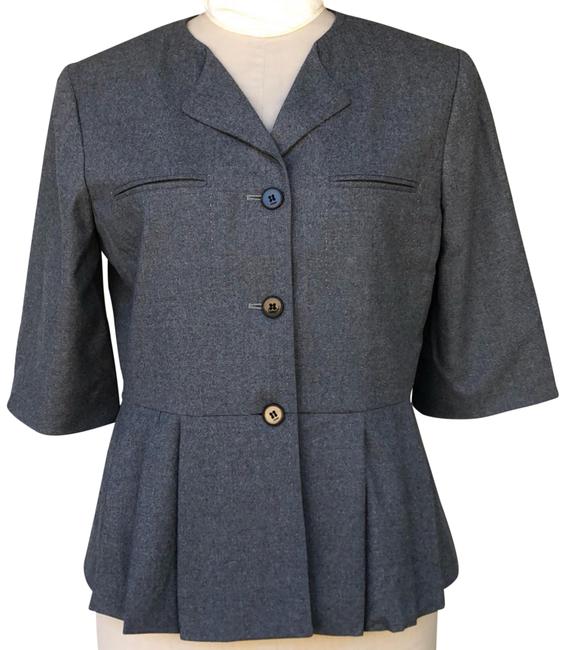 Fendi Gray Pleated Peplum Jacket