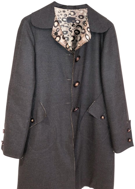 Fendi Gray with Gold Couture Reversible Coat 