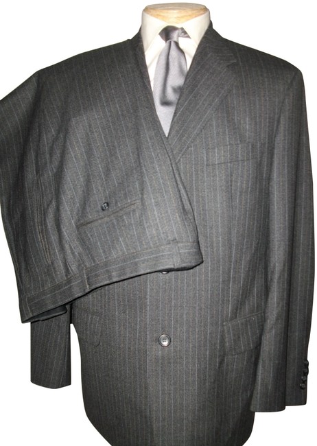 Fendi Gray Wool Pinstripe 3 Button 46r Pant Suit16 XL Plus 