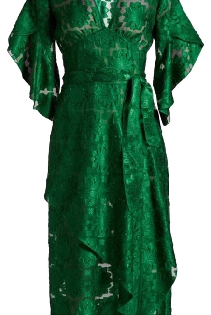 Fendi Green Daisy Coupe De Fil Long Formal Dress 