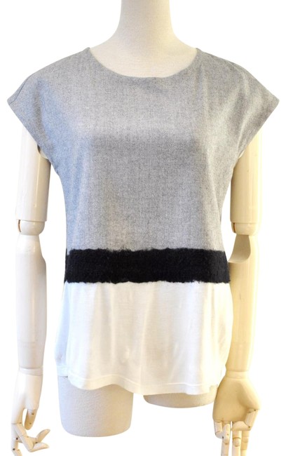 Fendi Grey Color Block Sweater Blouse 