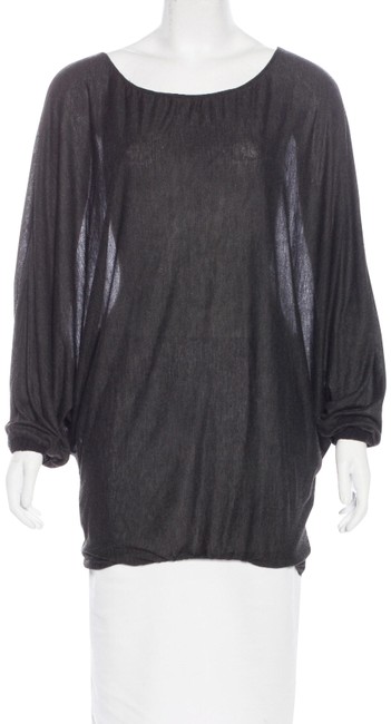Fendi Grey Draped Scoop Knit Tunic