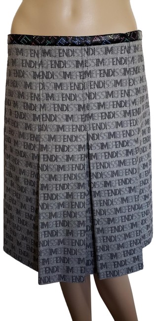 Fendi Grey Multicolor Zucca Skirt