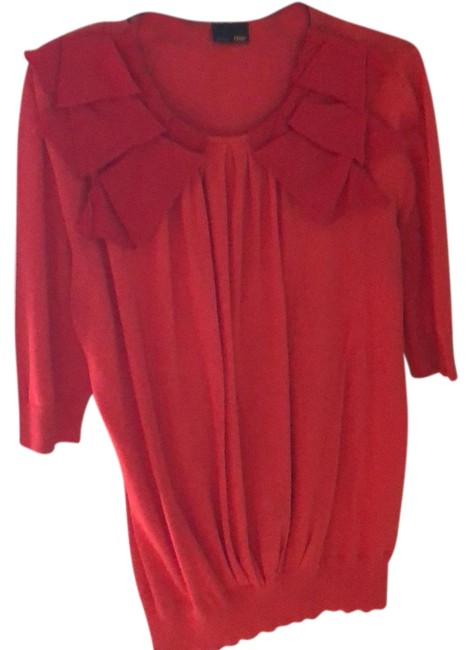 Fendi Half Sleeve Red Sweater