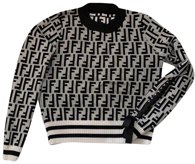 Fendi Knitwear WhiteBlack Sweater