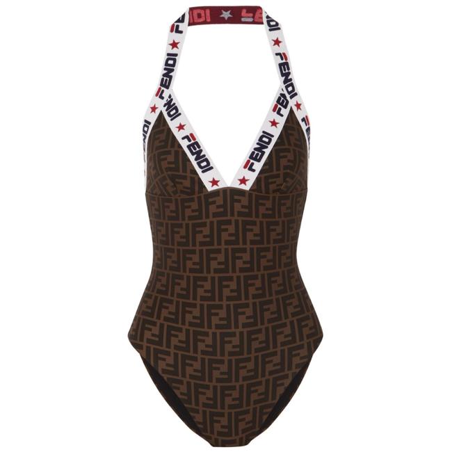 Fendi Logo Intarsia Swimsuit Body One piece Bathing Suit 
