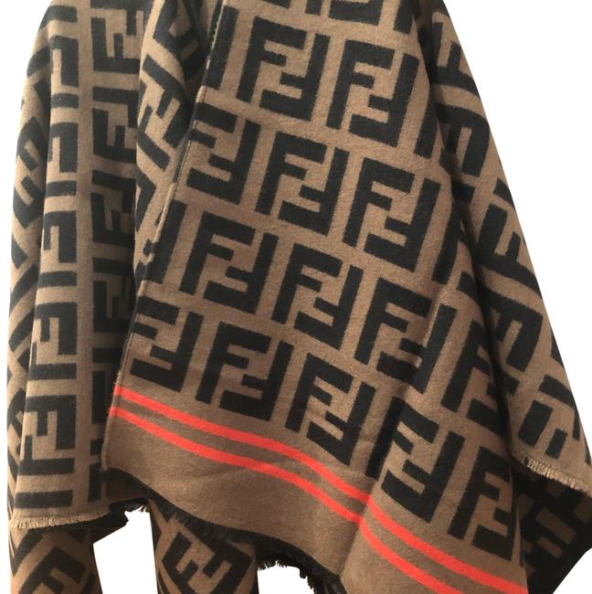 Fendi Multicolor Wool and Silk PonchoCape 