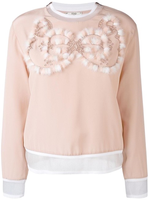 Fendi New Women Embellished 8 Us 44 It Pink Sweater