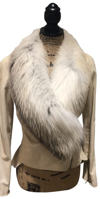 Fendi Off White Cream And Fur Jacket