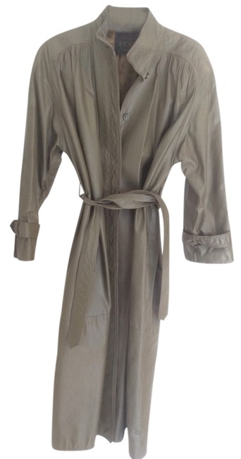 Fendi Olive Green Leather Coat 