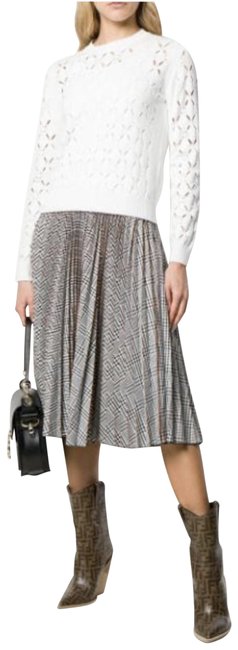 Fendi Openwork Knit White Sweater