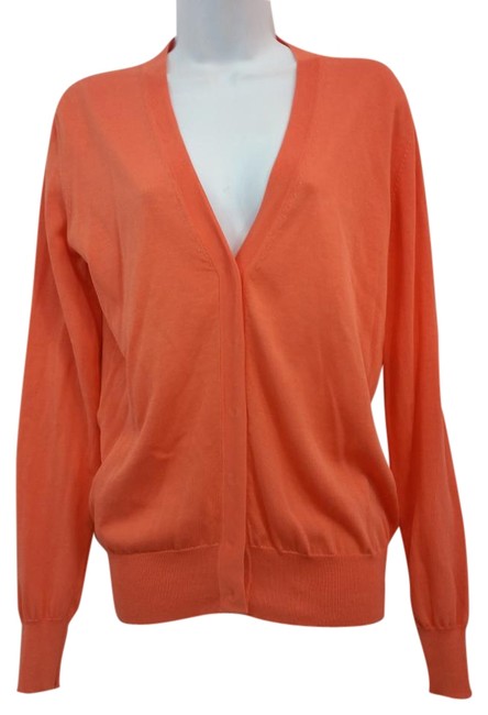 Fendi Coral Knit Cardigan S Orange Sweater