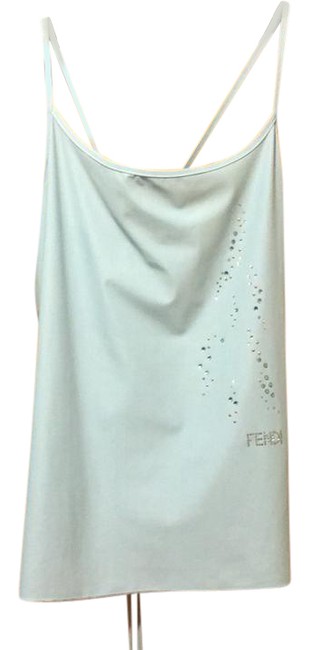 Fendi Powder Blue Crystal Spaghetti Strap Tank TopCami 