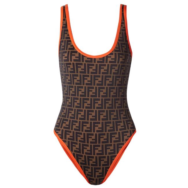 Fendi Roma Reversible Logo Printed Swimsuit Body Suit Bikini Bottom