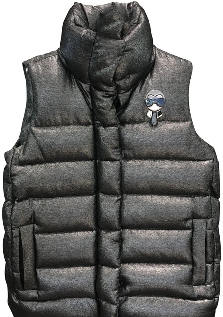 Fendi Silver Metallic Karlito Gilet Vest