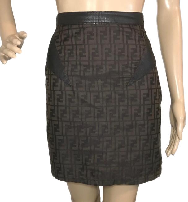 Fendi Brown Zucca Ff Monogram SkirtPetite 