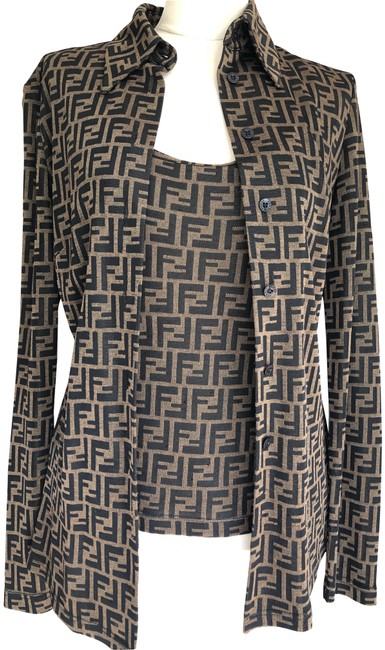 Fendi Tan and Black Tank TopCami 