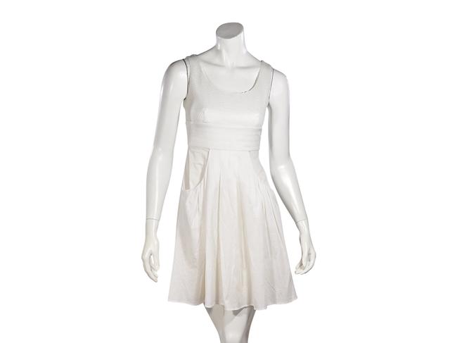 Fendi White Sequined Silk Short Casual Dress 