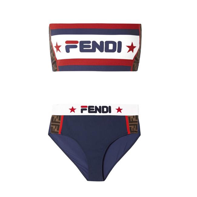Fendi X Fila Printed Bandeau Bikini Set