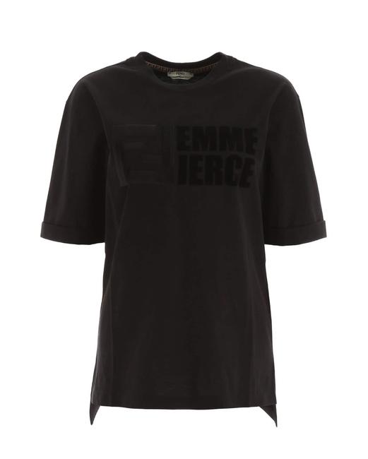 Fendi XS Cr New Ff Femme T Shirt Black Sweater