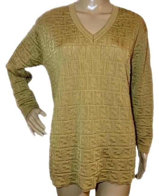 Fendi Zucca Print Gold Sweater