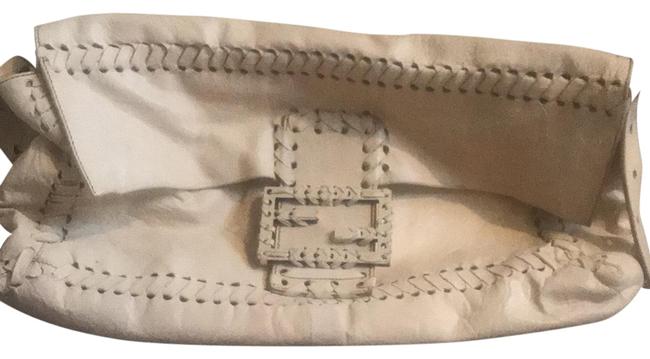 Fendi Ivory Lambskin Leather Hobo Bag 