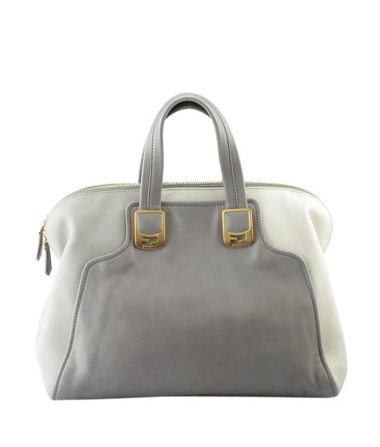 Fendi 149974 Grey Leather Satchel 