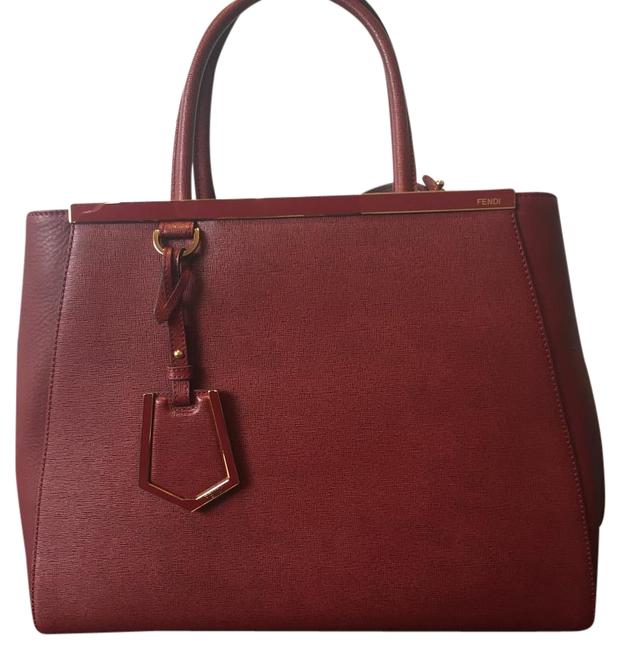 Fendi 2jour Burgundy Safiano Leather Satchel 