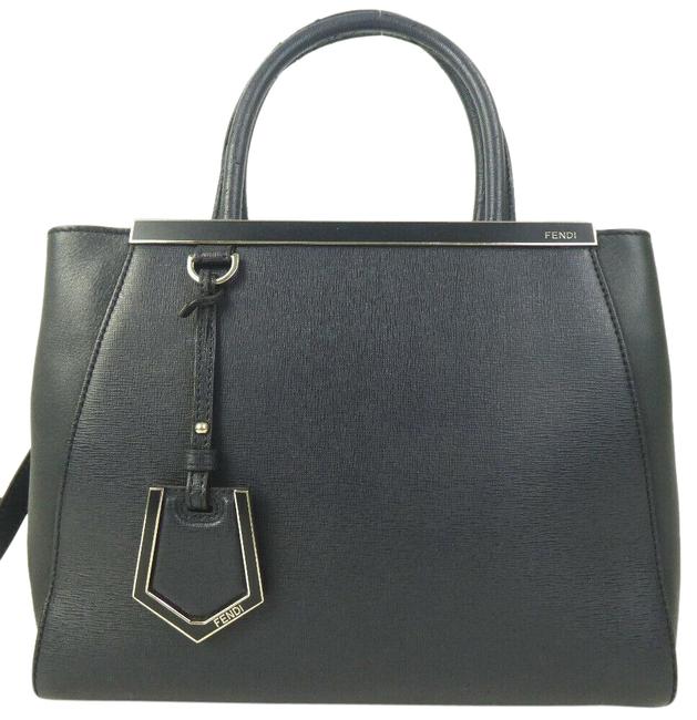 Fendi 2jours 2way Tote Dujour 872477 Navy Leather Satchel 